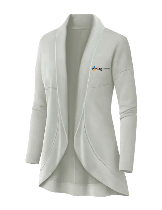 OGIO Ivory Snow Womens Luuma Cocoon Fleece w/BG Staffing Logo