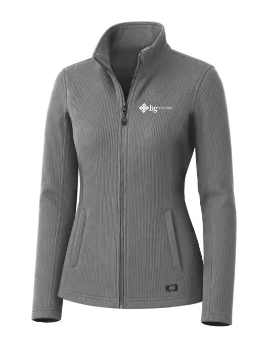 OGIO Medium Grey Womens Grit Fleece Jacket w/BG Staffing Logo