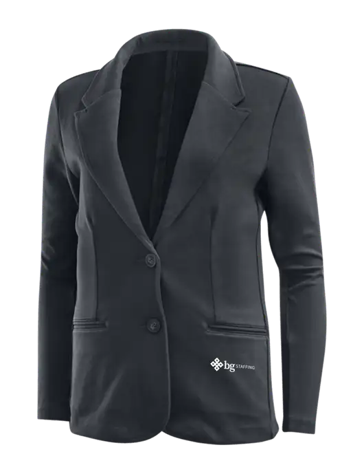 Charcoal Grey Womens Knit Blazer w/BG Staffing Logo