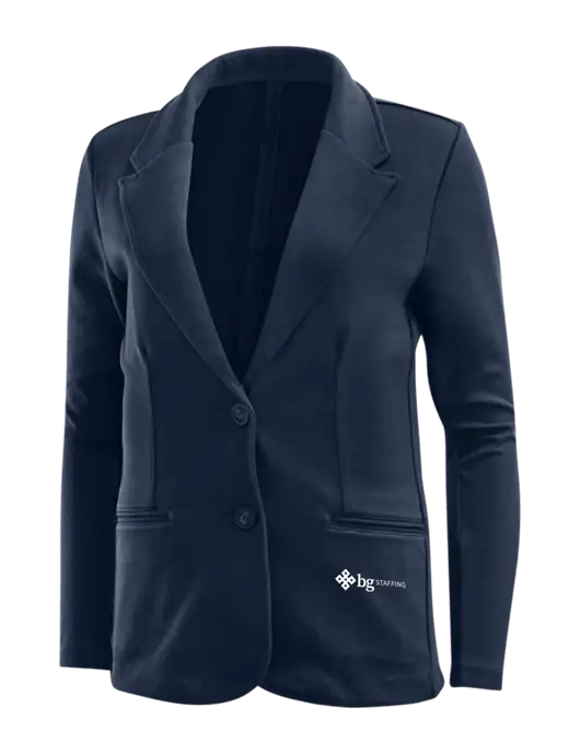Deep Navy Womens Knit Blazer w/BG Staffing Logo