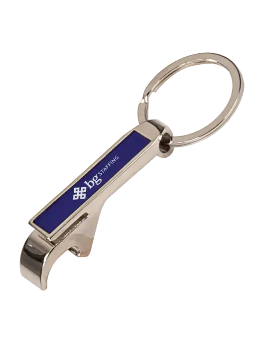 Blue Bottle Opener Keychain w/BG Staffing Logo