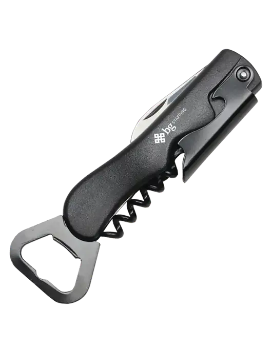 Sleek Black Bottle Opener w/BG Staffing Logo