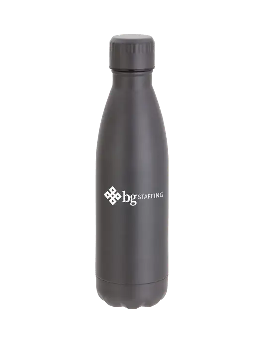 City Go Matte Charcoal 17 oz Insulated Bottle w/BG Staffing Logo