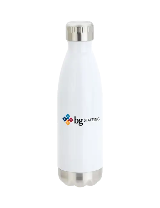 City Go White 17 oz Insulated Bottle w/BG Staffing Logo