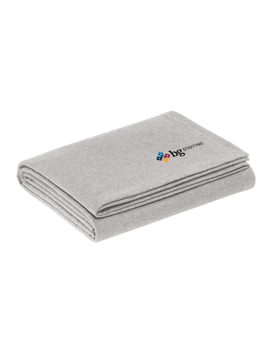 Recycled Light Heather Grey Blanket w/BG Staffing Logo