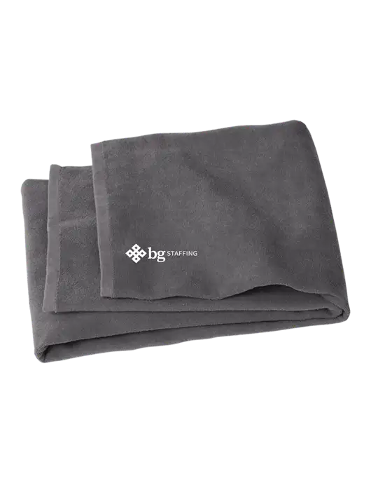 Graphite Beach Towel w/BG Staffing Logo