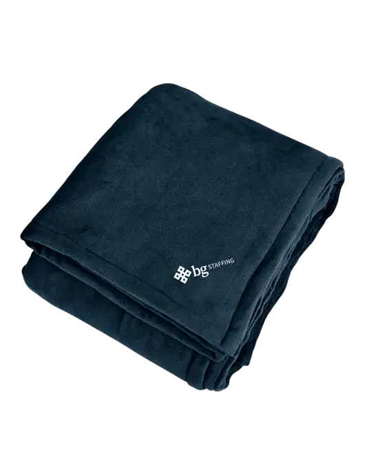 Mountain Lodge Navy Eclipse Blanket w/BG Staffing Logo