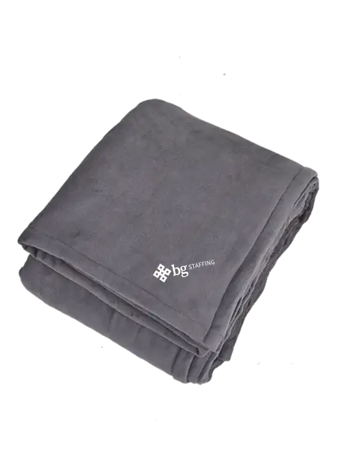 Oversized Graphite Ultra Plush Blanket Graphite w/BG Staffing Logo