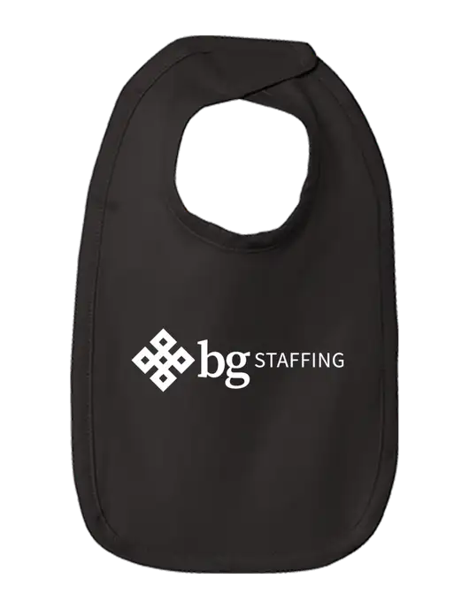 Rabbit Skins Black Infant Premium Jersey Bib w/BG Staffing Logo