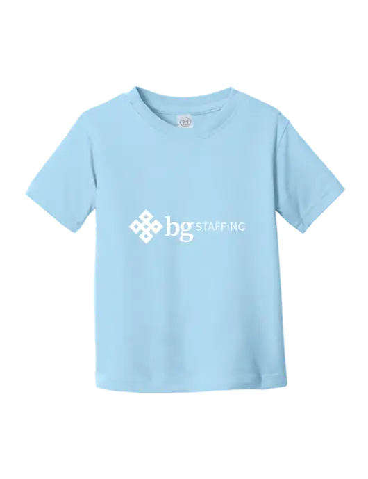 Rabbit Skins Light Blue Toddler Fine Jersey Tee w/BG Staffing Logo