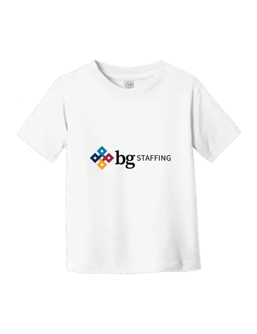 Rabbit Skins White Toddler Fine Jersey Tee w/BG Staffing Logo
