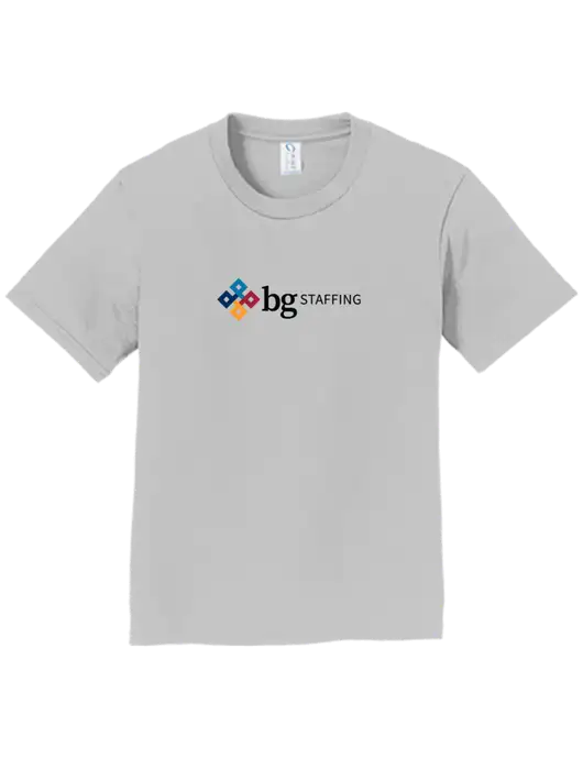 Youth Ring Spun Silver 4.5 oz T-Shirt w/BG Staffing Logo