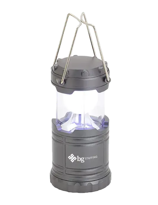 Gunmetal Mini Retro Lantern w/BG Staffing Logo