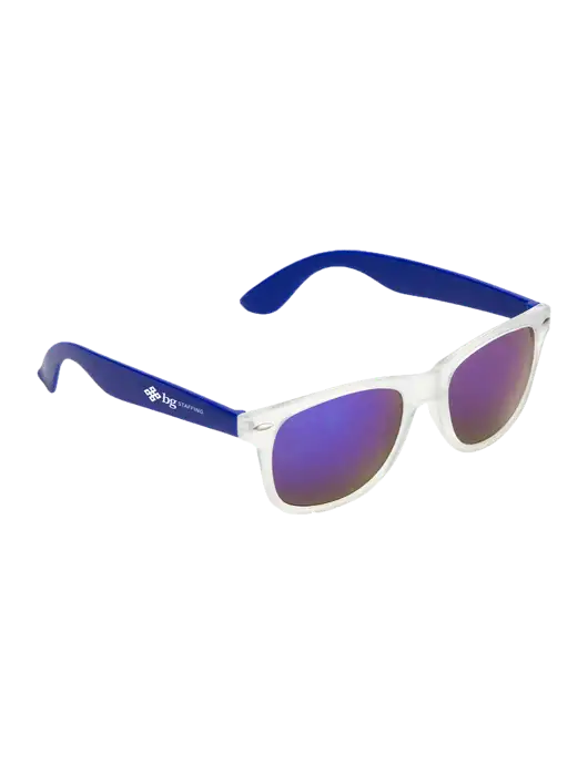 Key West Blue Mirrored Sunglasses w/BG Staffing Logo