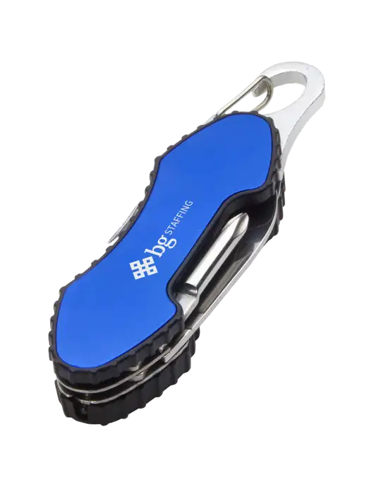 Blue 6 in 1 Tool with Carabiner w/BG Staffing Logo