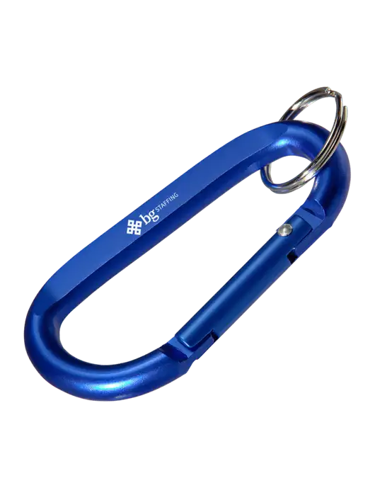 Blue Carabiner & Key Ring w/BG Staffing Logo
